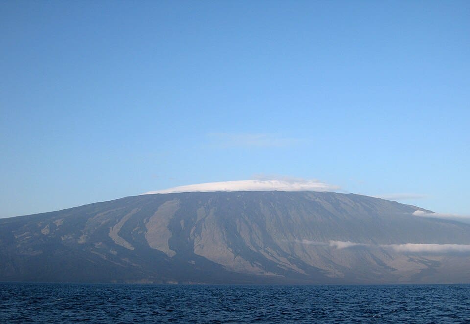 Wolf Volcano, the highest volcano in the Galapagos Islands.
