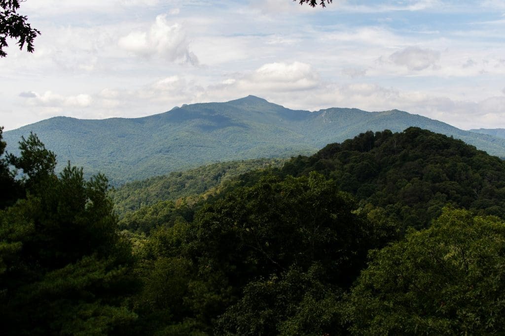 Grandfather Mountain peak in the Appalachian mountain range, USA