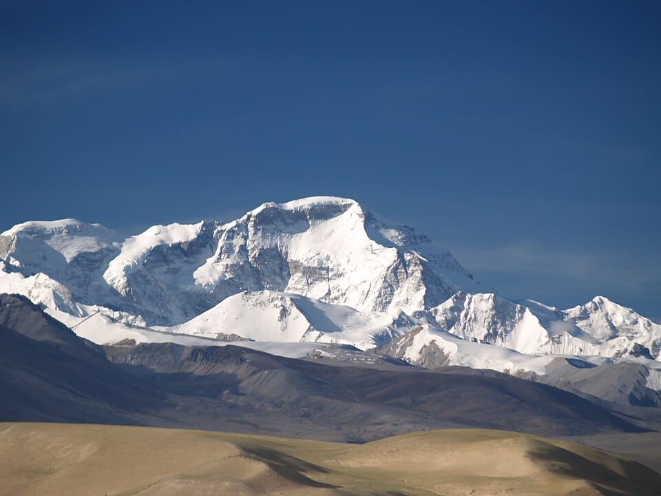 The north face of Cho Oyu as seen from Old Tingri.