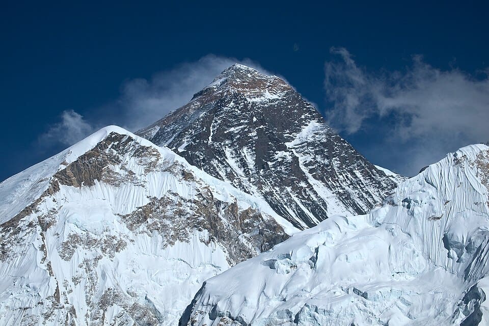 View of Mount Everest, the highest mountain in the world