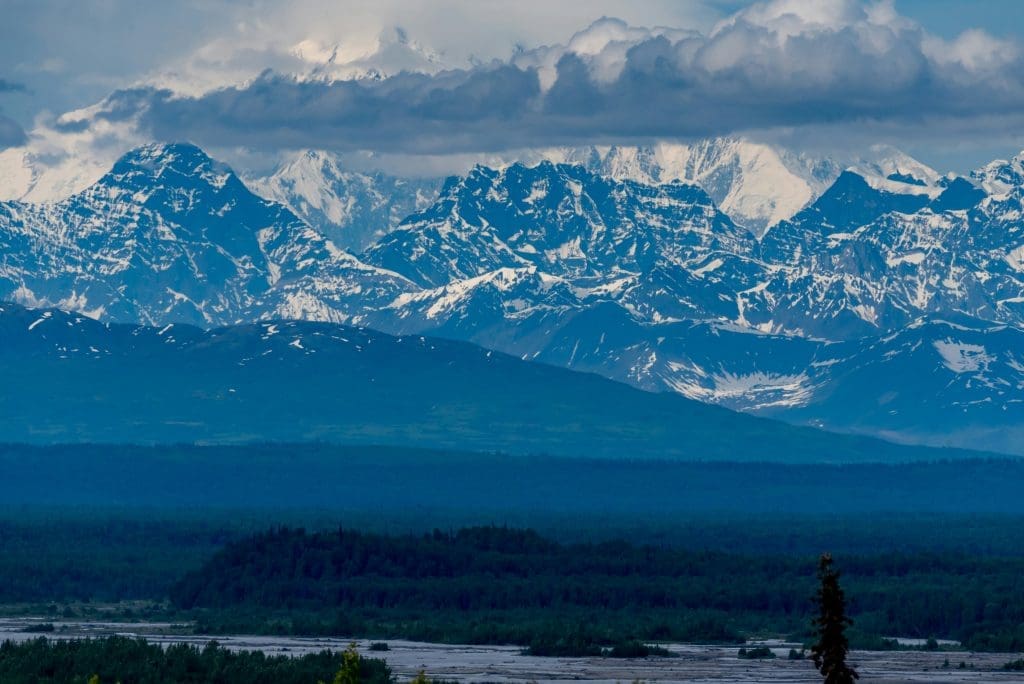 Denali’s mountain peak in Denali National Park