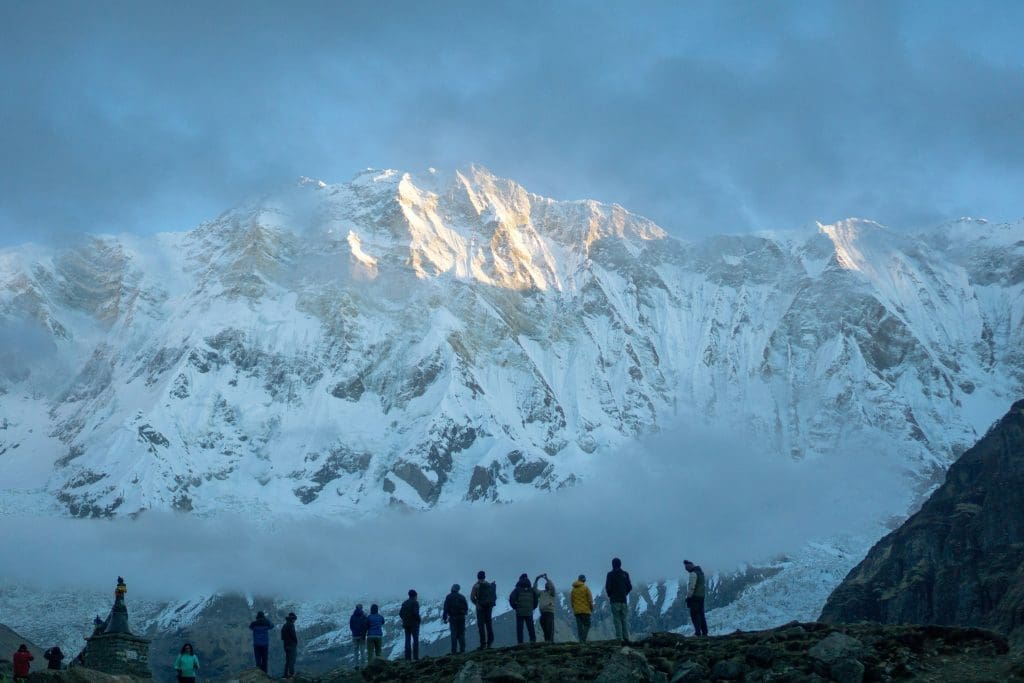 Hikers observing the Annapurna Base Camp